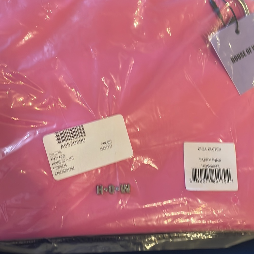 NWT House Of Want Vegan Leather Chill Clutch Handbag Taffy Pink - Picture 11 of 11